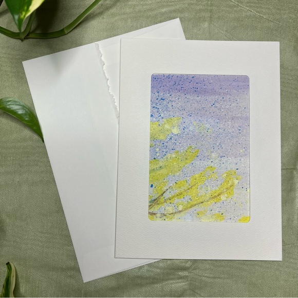 Hand Painted Watercolor Semi Abstract Floral Blank Greeting Cards Set of 8 - Picture 5 of 10